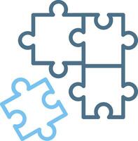Puzzle Line Two Colour Icon Design vector