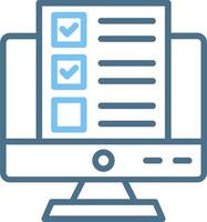 OnLine Two Colour Test Line Two Colour Icon Design vector