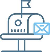 Mail Box Line Two Colour Icon Design vector