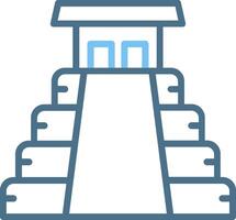 Maya Pyramid Line Two Colour Icon Design vector
