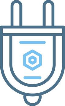 Plug Line Two Colour Icon Design vector