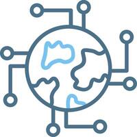 Global Connection Line Two Colour Icon Design vector