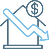 House Line Two Colour Icon Design vector
