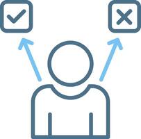Decision Line Two Colour Icon Design vector