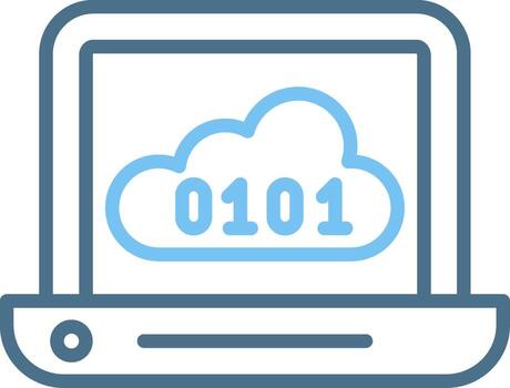 Binary Code Line Two Colour Icon Design vector