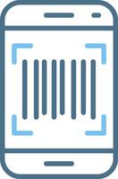 Barcode Line Two Colour Icon Design vector