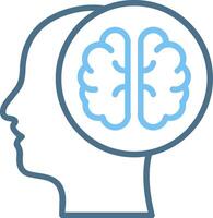 Brain Line Two Colour Icon Design vector