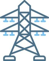 Power Tower Line Two Colour Icon Design vector