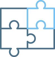 Puzzle Line Two Colour Icon Design vector