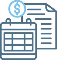 Invoice Line Two Colour Icon Design vector