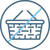 No Shopping Line Two Colour Icon Design vector