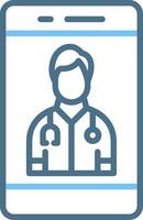 OnLine Two Colour Doctor Line Two Colour Icon Design vector