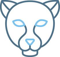 Panther Line Two Colour Icon Design vector