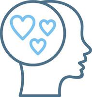 Love Line Two Colour Icon Design vector