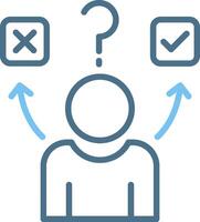 Confused Line Two Colour Icon Design vector