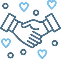 Handshake Line Two Colour Icon Design vector