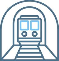 Tunnel Line Two Colour Icon Design vector