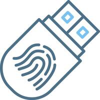 USB Line Two Colour Icon Design vector
