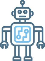 Robot Line Two Colour Icon Design vector
