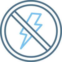 Thunder Line Two Colour Icon Design vector
