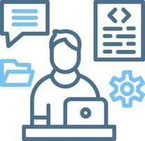 Multitask Line Two Colour Icon Design vector