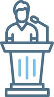 Podium Line Two Colour Icon Design vector