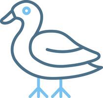 Duck Line Two Colour Icon Design vector