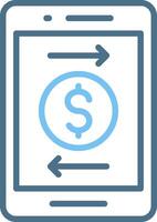 Mobile Monetizing Line Two Colour Icon Design vector