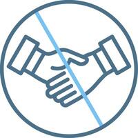 No handshake Line Two Colour Icon Design vector