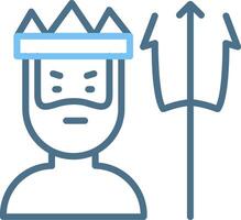 Poseidon Line Two Colour Icon Design vector