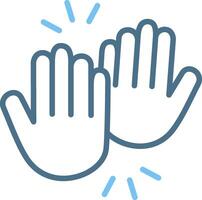 High Five Line Two Colour Icon Design vector