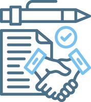 Contract agreement Line Two Colour Icon Design vector