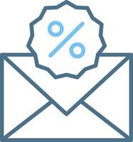 Email Line Two Colour Icon Design vector