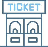 Ticket Office Line Two Colour Icon Design vector