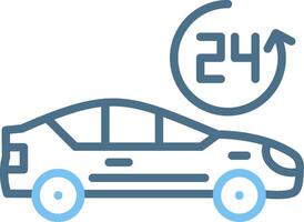 24 Hours Line Two Colour Icon Design vector
