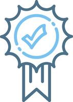 Badge Line Two Colour Icon Design vector