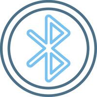 Bluetooth Line Two Colour Icon Design vector