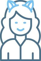 Cat Ears Line Two Colour Icon Design vector