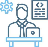 Software Developer Line Two Colour Icon Design vector