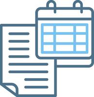 Notes Line Two Colour Icon Design vector