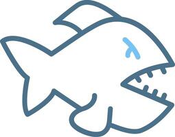 Piranha Line Two Colour Icon Design vector