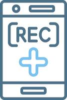 Record Line Two Colour Icon Design vector
