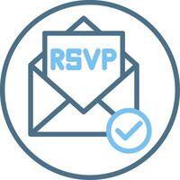 Rsvp Line Two Colour Icon Design vector