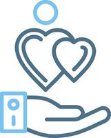 Compassion Line Two Colour Icon Design vector