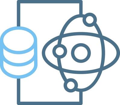 Data science Line Two Colour Icon Design vector