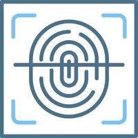 Fingerprint Scanner Line Two Colour Icon Design vector