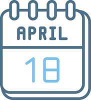 18 April Line Two Colour Icon Design vector