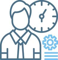 Working Hours Line Two Colour Icon Design vector