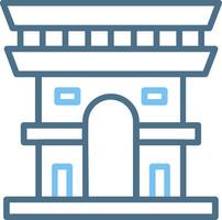 Arc De Triomphe Line Two Colour Icon Design vector