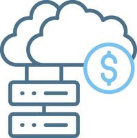 Cloud Database Line Two Colour Icon Design vector